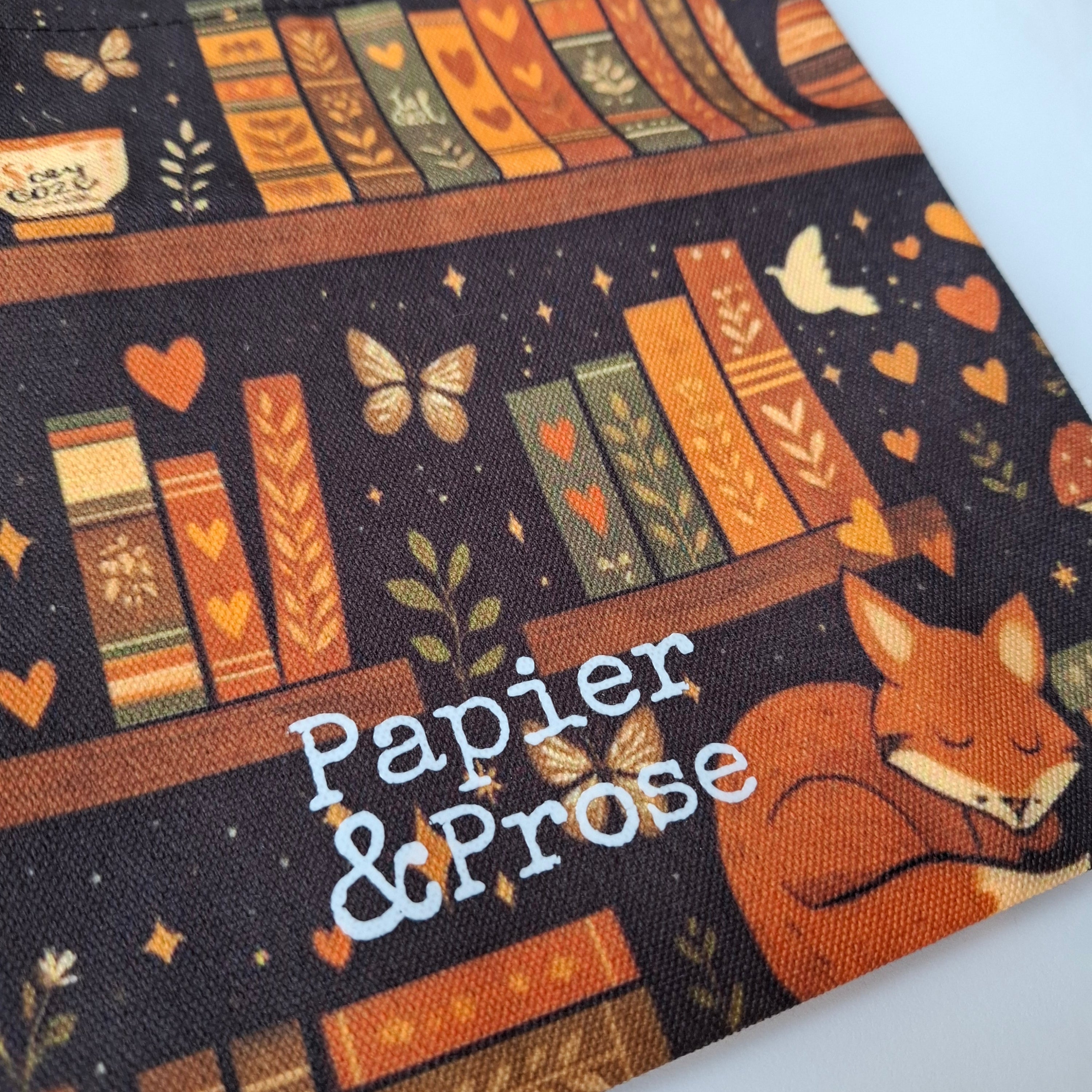 Fox fabric Book protector bag Papier & Prose