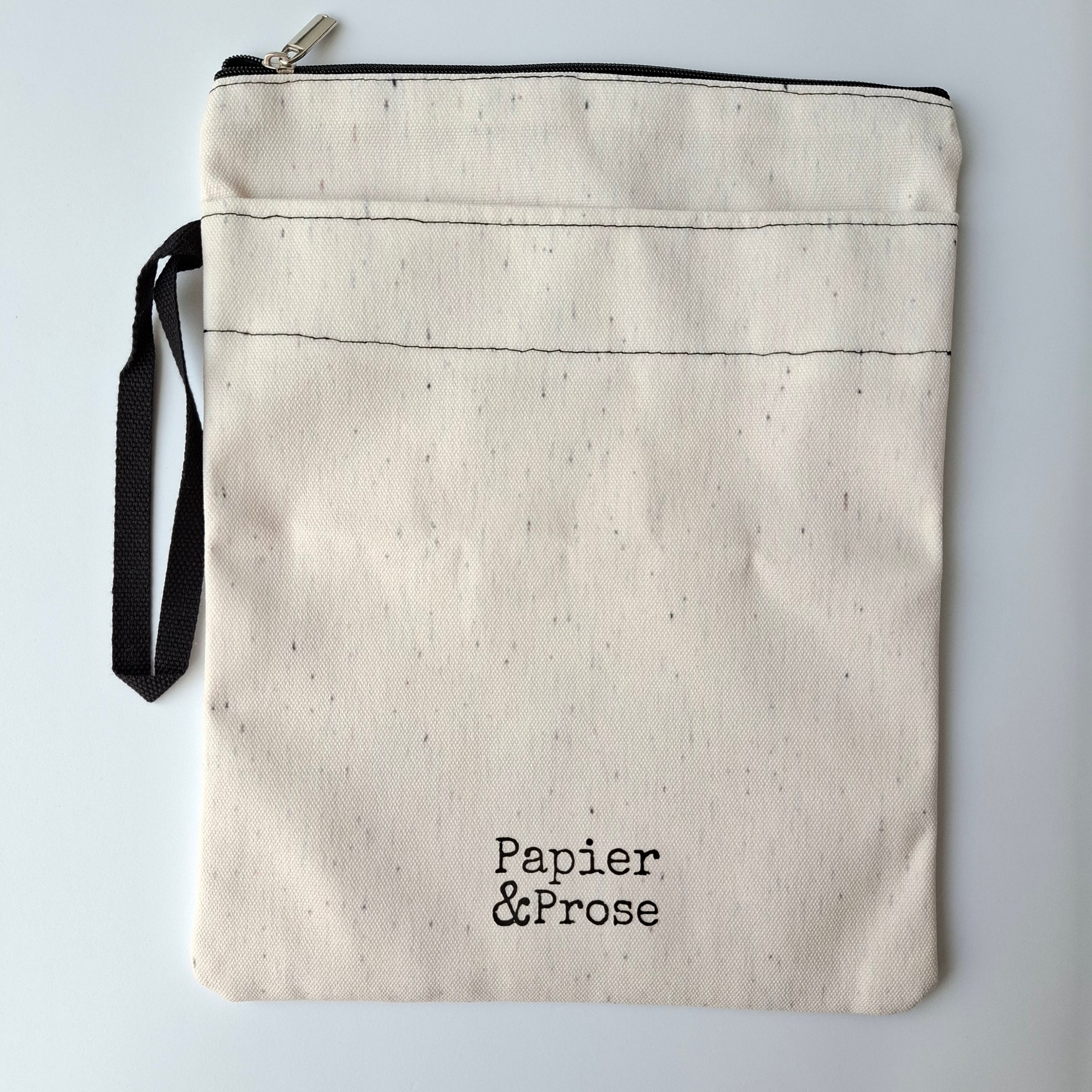 White fabric Book protector bag Papier & Prose