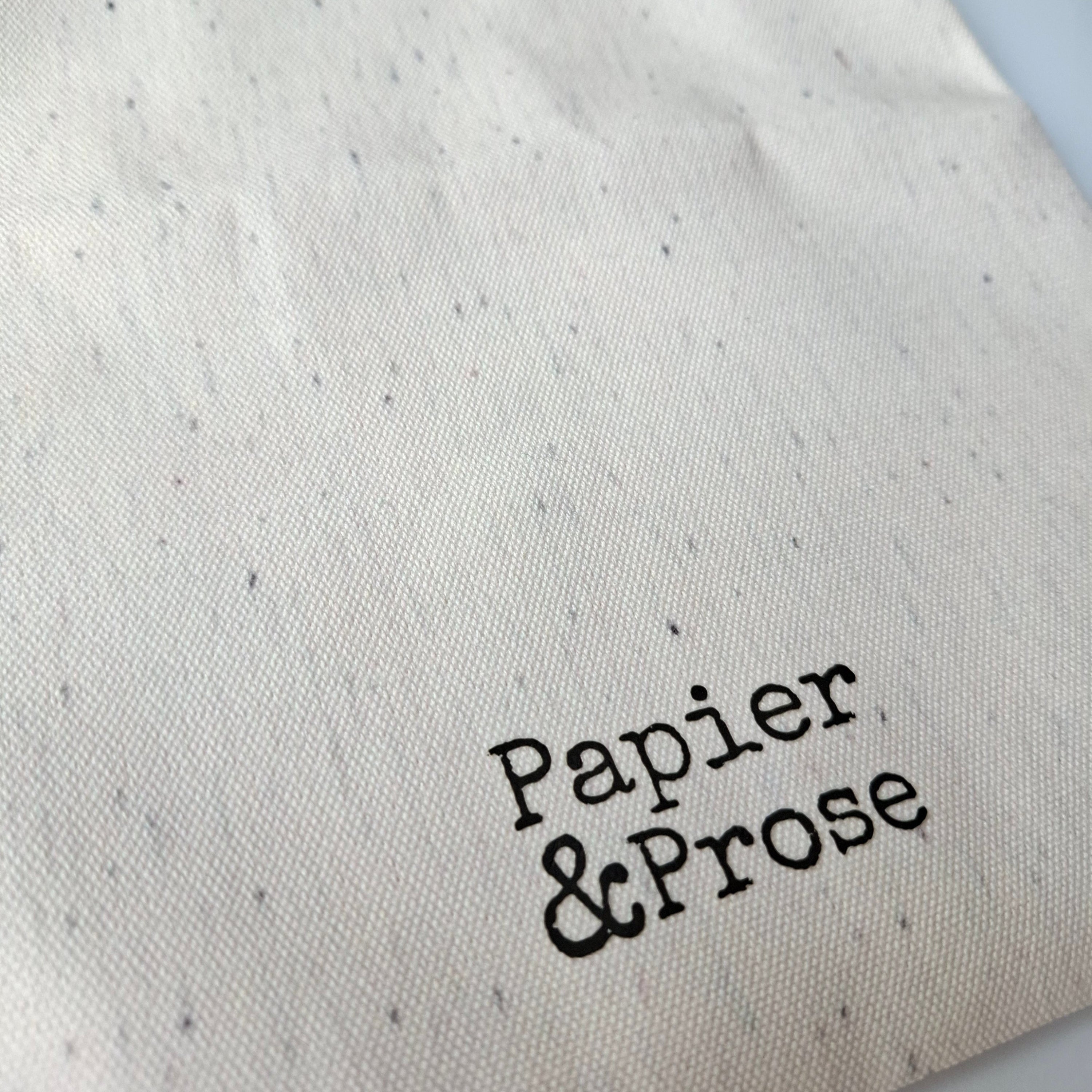 White speckle fabric Book protector bag Papier & Prose