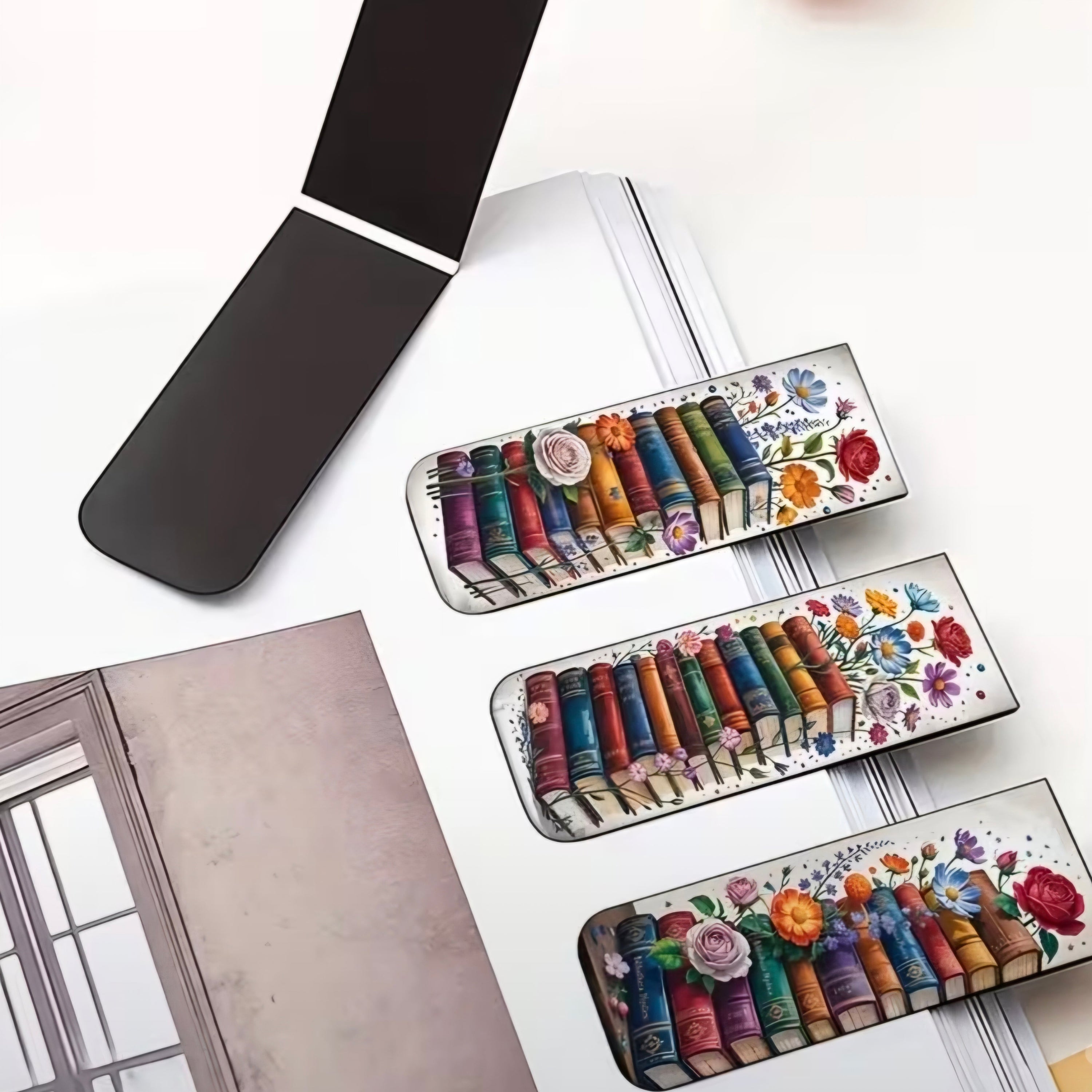 books and flowers magnetic bookmarks Papier & Prose bookish set of 3