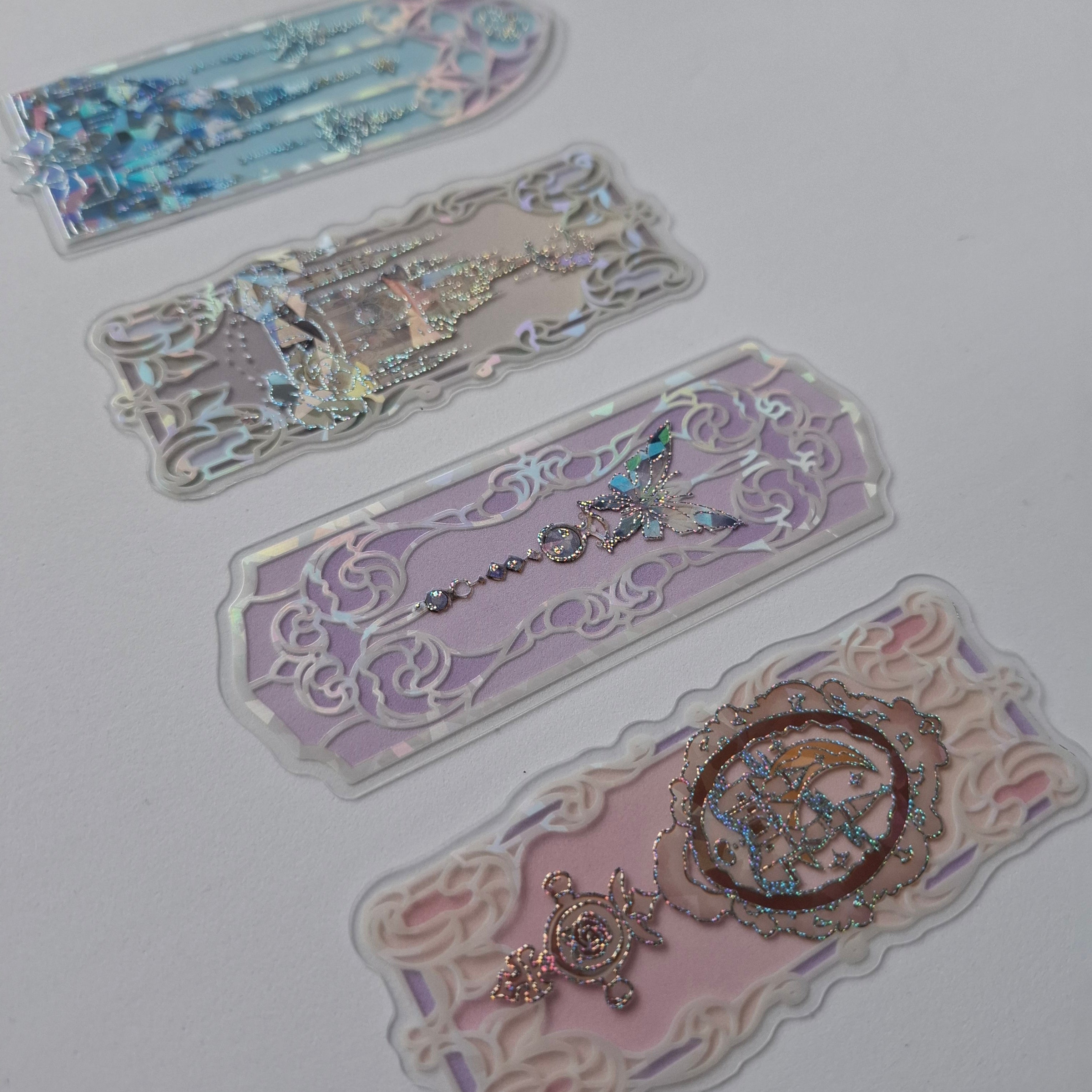 glitter fantasy bookmark Papier & Prose butterfly castle sparkle